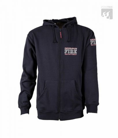 Kapuzen-Sweatjacke GFD Farbkombi. rot/weiß